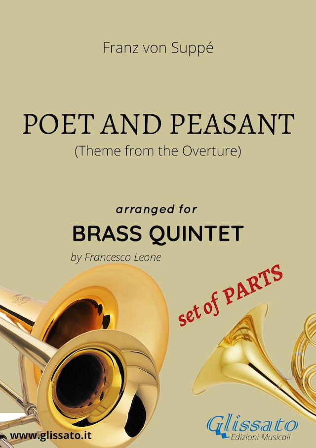 Book cover for Poet and Peasant theme -brass quintet set of PARTS