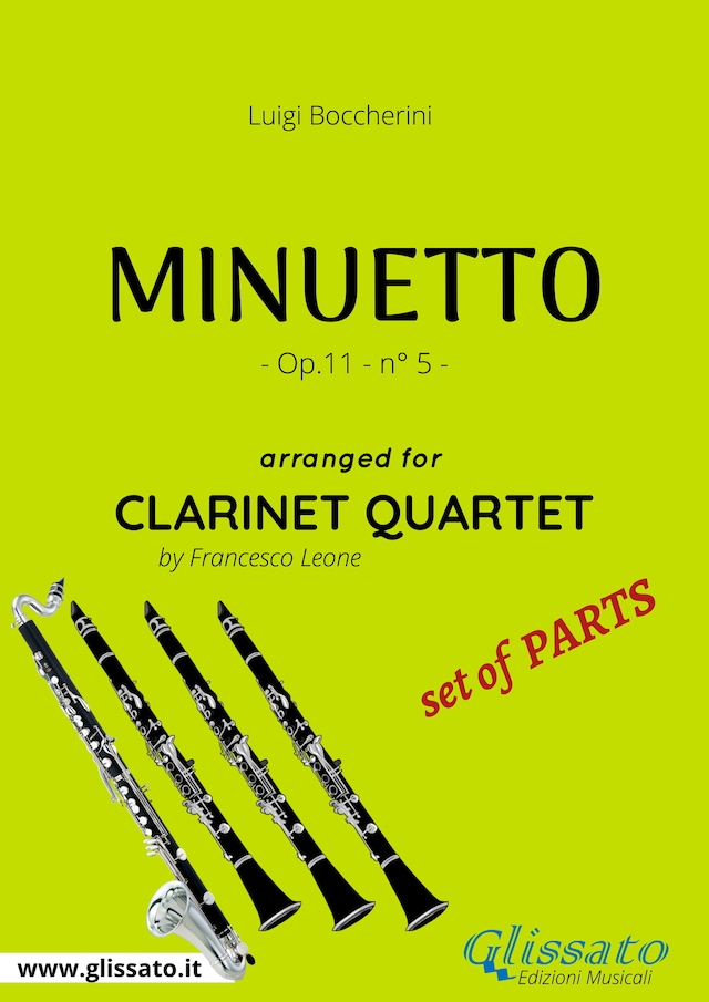 Portada de libro para Minuetto - Clarinet Quartet set of PARTS