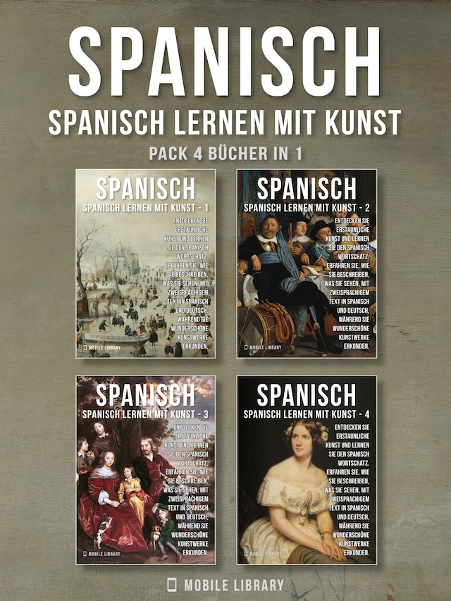 Buchcover für Pack 4 Bücher in 1- Spanisch - Spanisch Lernen Mit Kunst