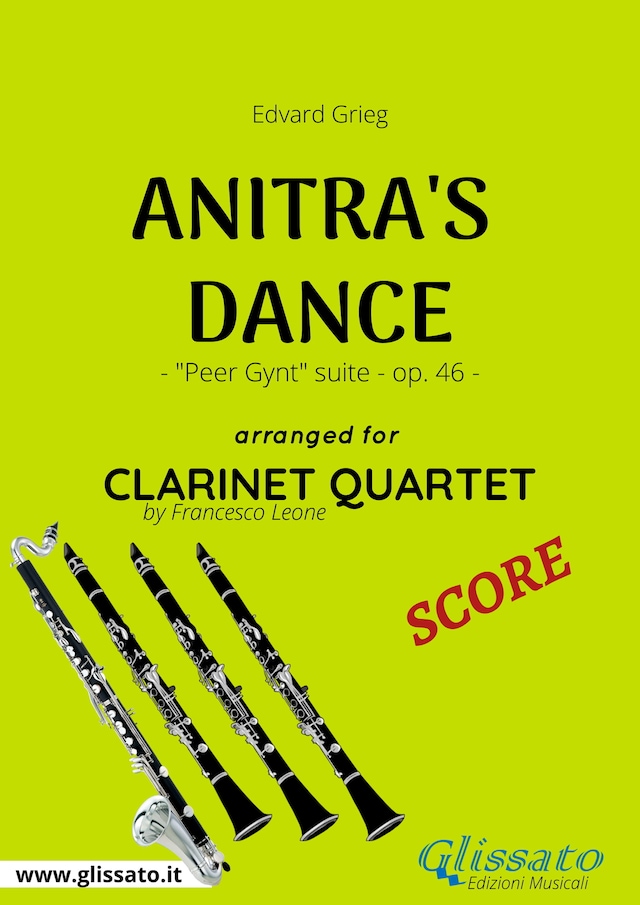 Book cover for Anitra's Dance - Clarinet Quartet SCORE