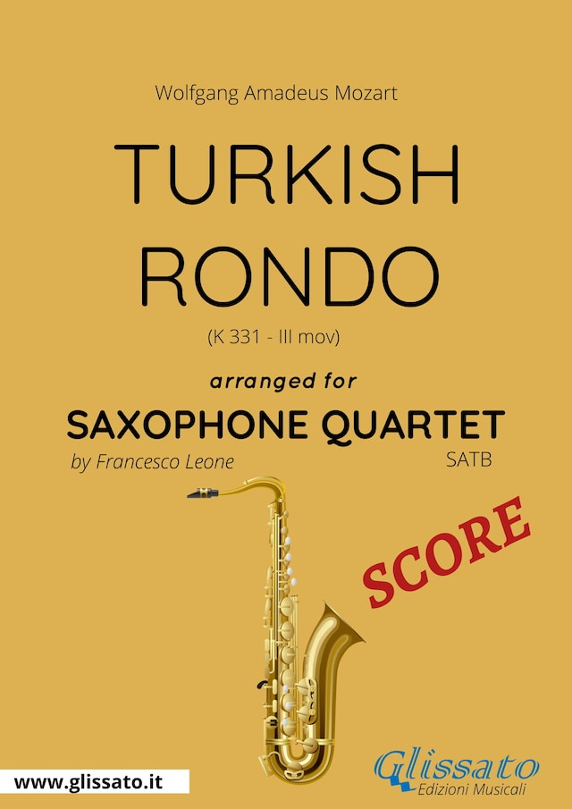 Book cover for Turkish Rondo - Saxophone Quartet SCORE