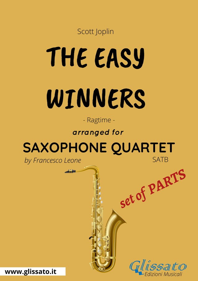 Kirjankansi teokselle Saxophone Quartet "The Easy Winners" -  set of PARTS