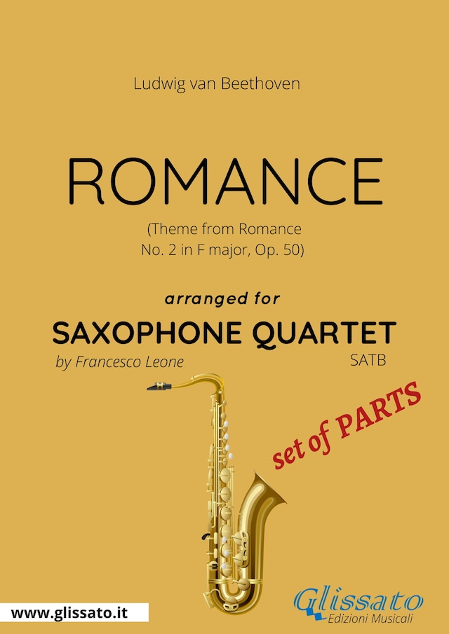 Book cover for Romance - Saxophone Quartet set of PARTS