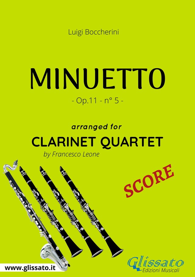 Boekomslag van Minuetto - Clarinet Quartet SCORE