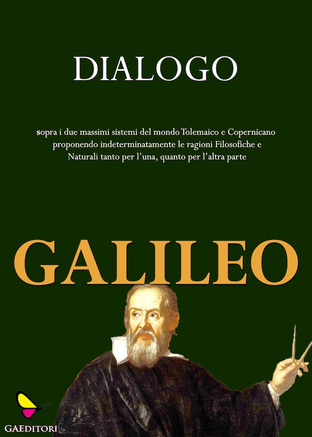 Kirjankansi teokselle Dialogo sopra i due massimi sistemi del mondo tolemaico e copernicano