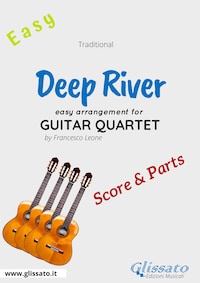 Deep River - Easy Guitar Quartet (score & parts)