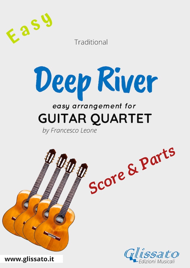 Deep River - Easy Guitar Quartet (score & parts)