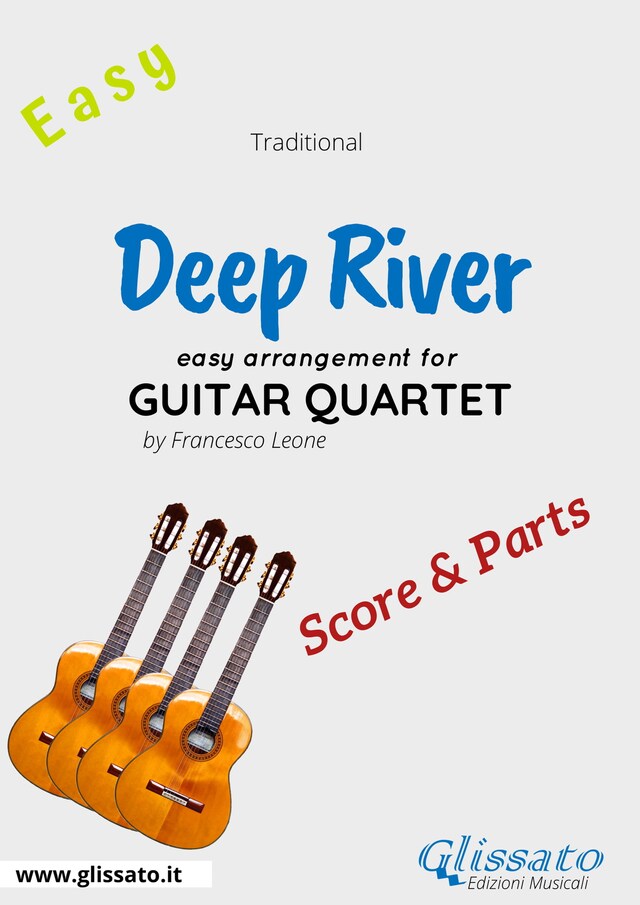 Deep River - Easy Guitar Quartet (score & parts)