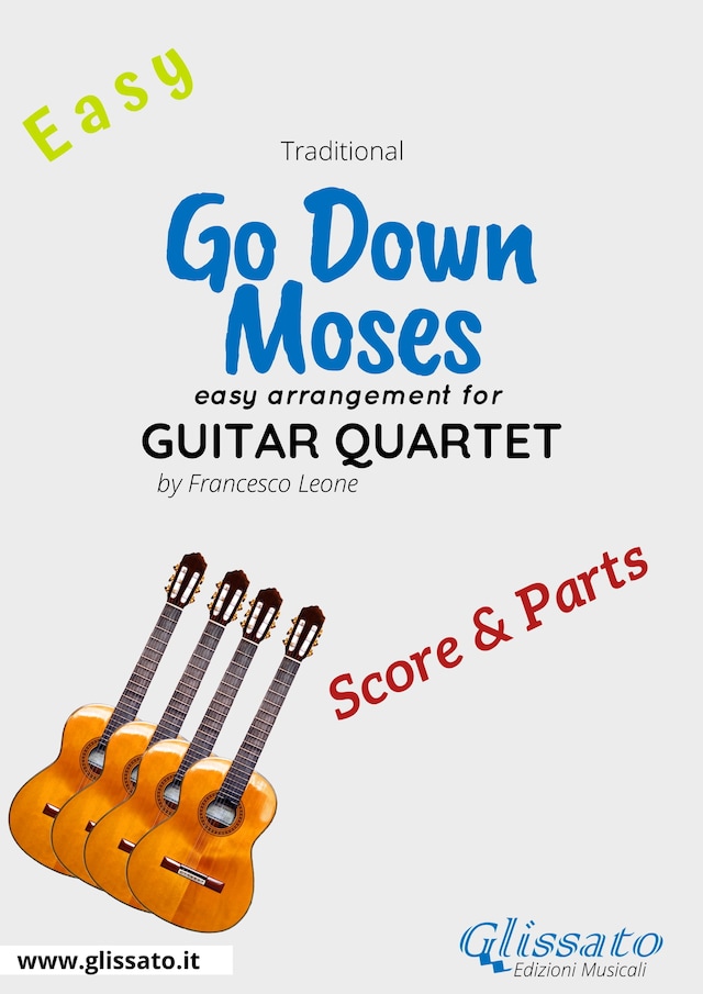 Portada de libro para Go Down Moses - Easy Guitar Quartet (score & parts)