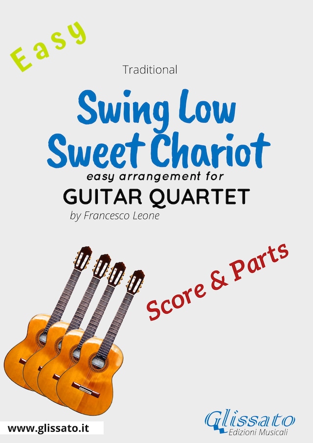 Bogomslag for Swing Low, Sweet Chariot -  Easy Guitar Quartet (score & parts)