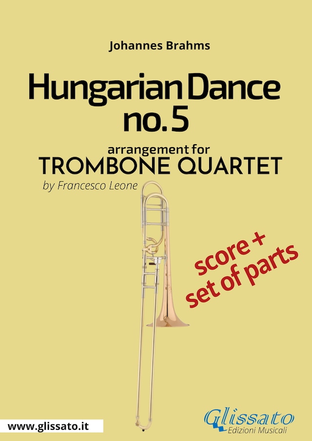 Book cover for Hungarian Dance no.5 - Trombone Quartet Score & Parts