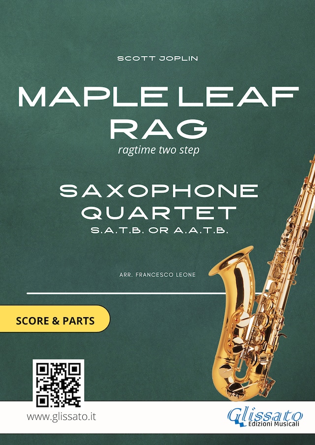 Book cover for Saxophone sheet music for Quartet "Maple Leaf Rag" (score & parts)