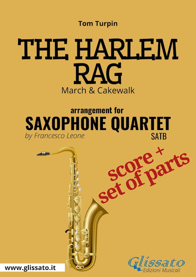 Okładka książki dla The Harlem Rag - Saxophone Quartet score & parts