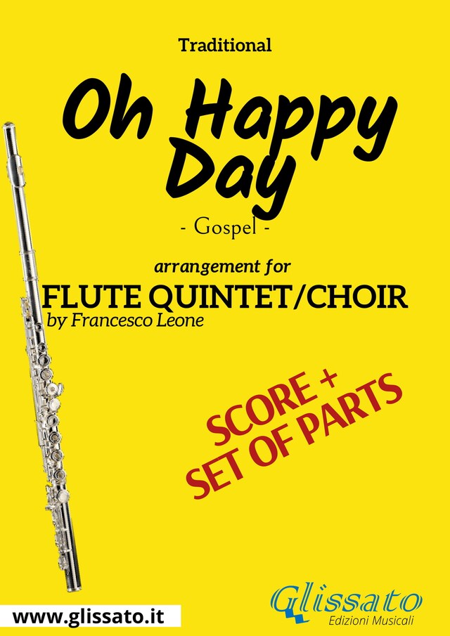 Kirjankansi teokselle Oh Happy day - Flute quintet/choir score & parts