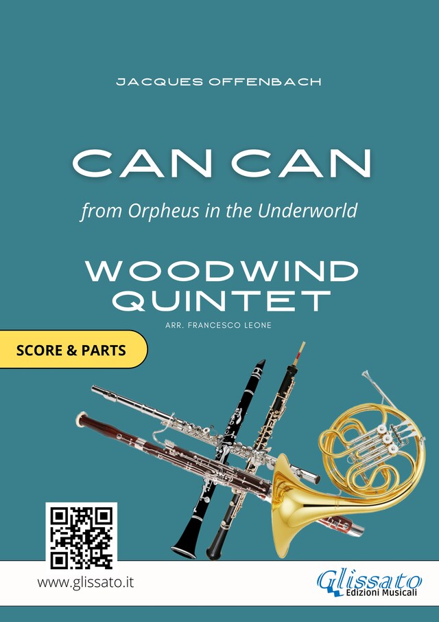 Okładka książki dla Sheet Music for Woodwind Quintet "Can Can" score & parts