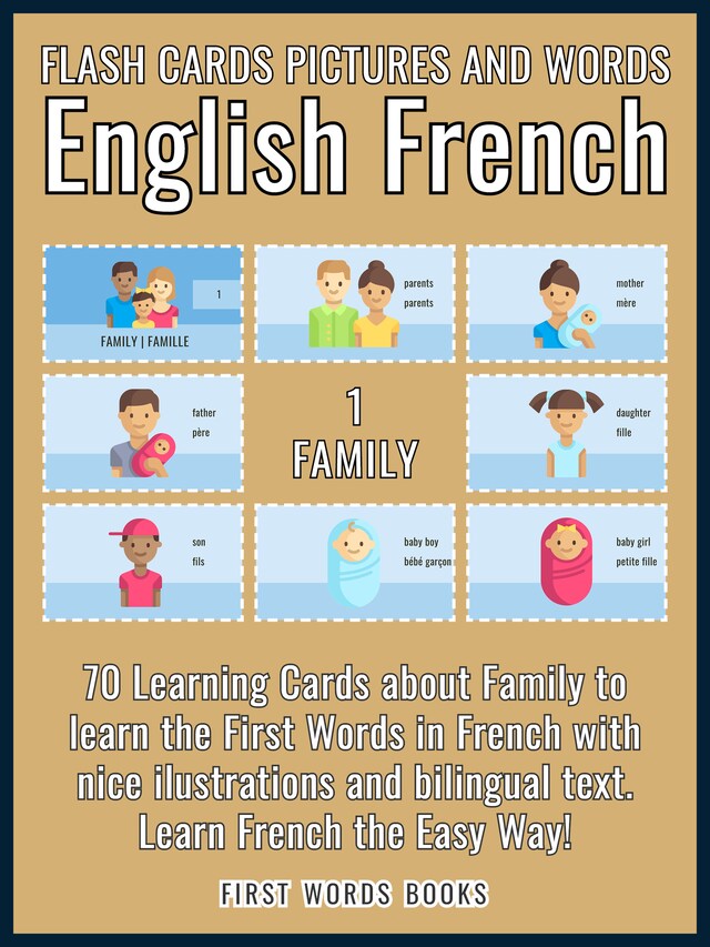 Okładka książki dla 1 - Family - Flash Cards Pictures and Words English French