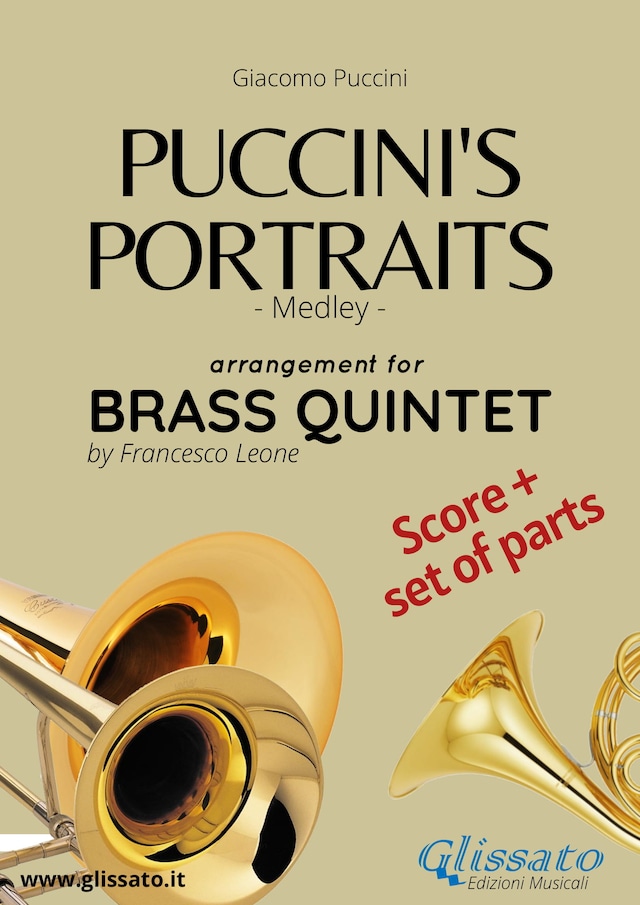Kirjankansi teokselle Puccini's Portraits - Brass Quintet score & parts