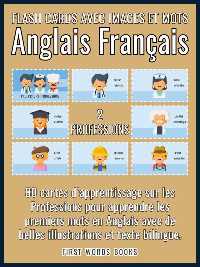Buchcover für 2 - Professions - Flash Cards avec Images et Mots Anglais Français