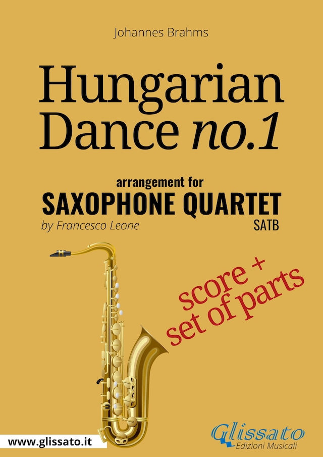 Book cover for Hungarian Dance no.1 - Saxophone Quartet Score & Parts