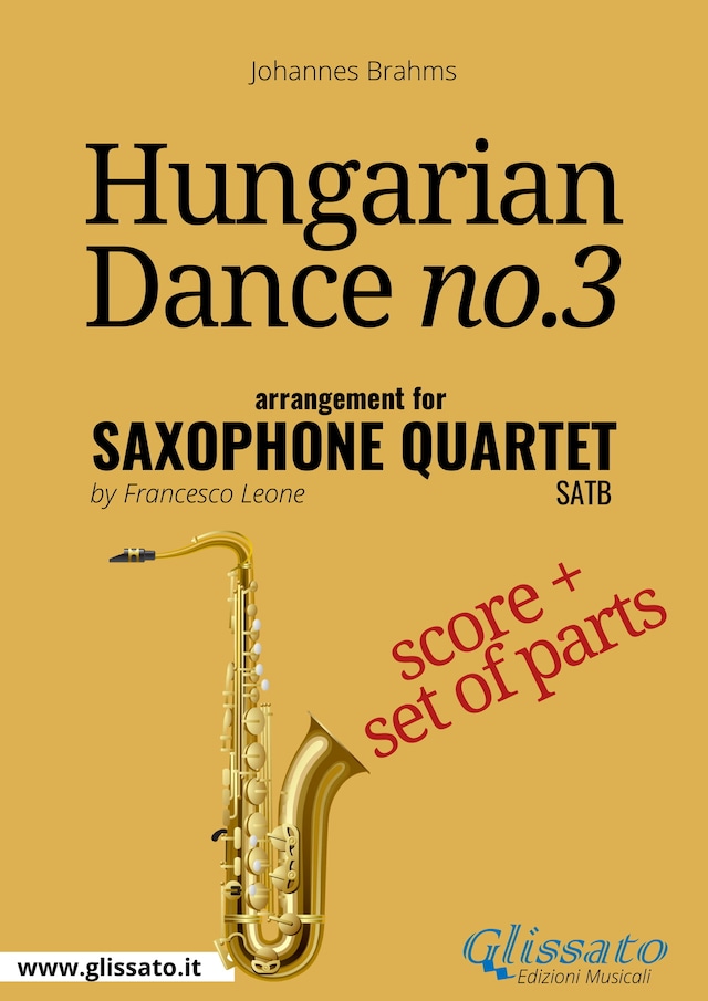 Buchcover für Hungarian Dance no.3 - Saxophone Quartet Score & Parts