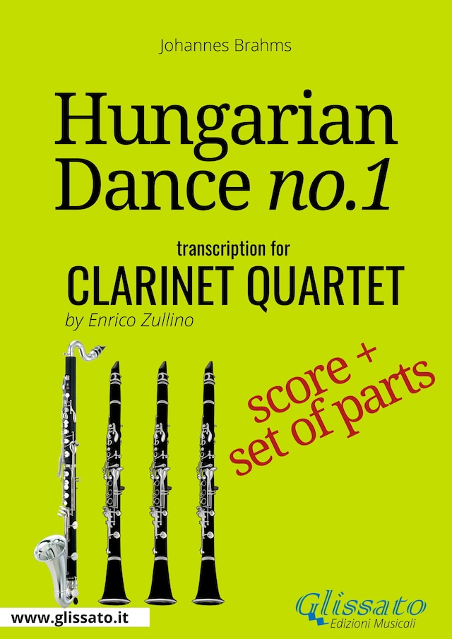 Book cover for Hungarian Dance no.1 - Clarinet Quartet Score & Parts