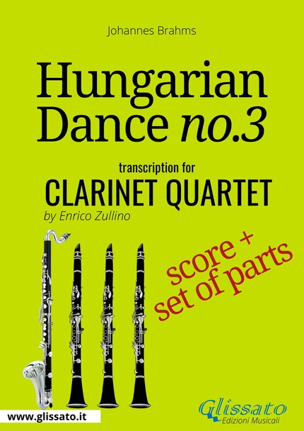 Hungarian Dance no.3 - Clarinet Quartet Score & Parts bookCoverFor