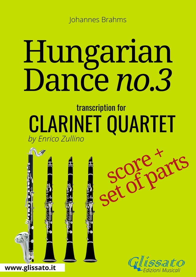 Bokomslag för Hungarian Dance no.3 - Clarinet Quartet Score & Parts