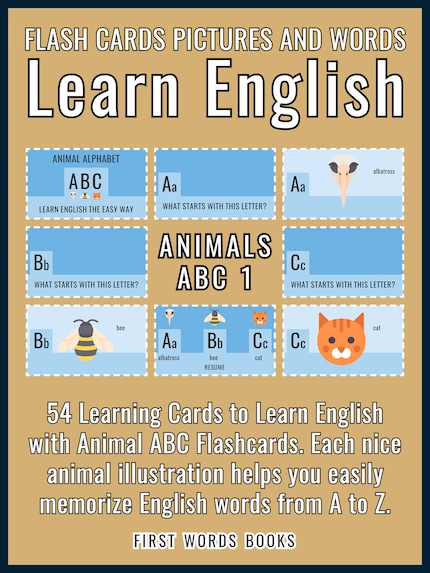 Animals ABC 1 - Flash Cards Pictures and Words Learn English bookCoverFor