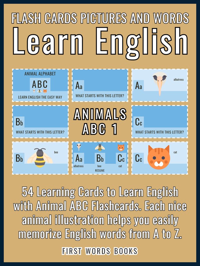 Buchcover für Animals ABC 1 - Flash Cards Pictures and Words Learn English