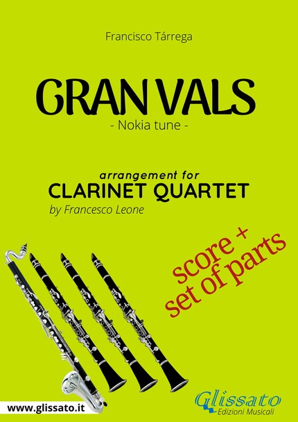 Gran vals - Clarinet Quartet score & parts bookCoverFor