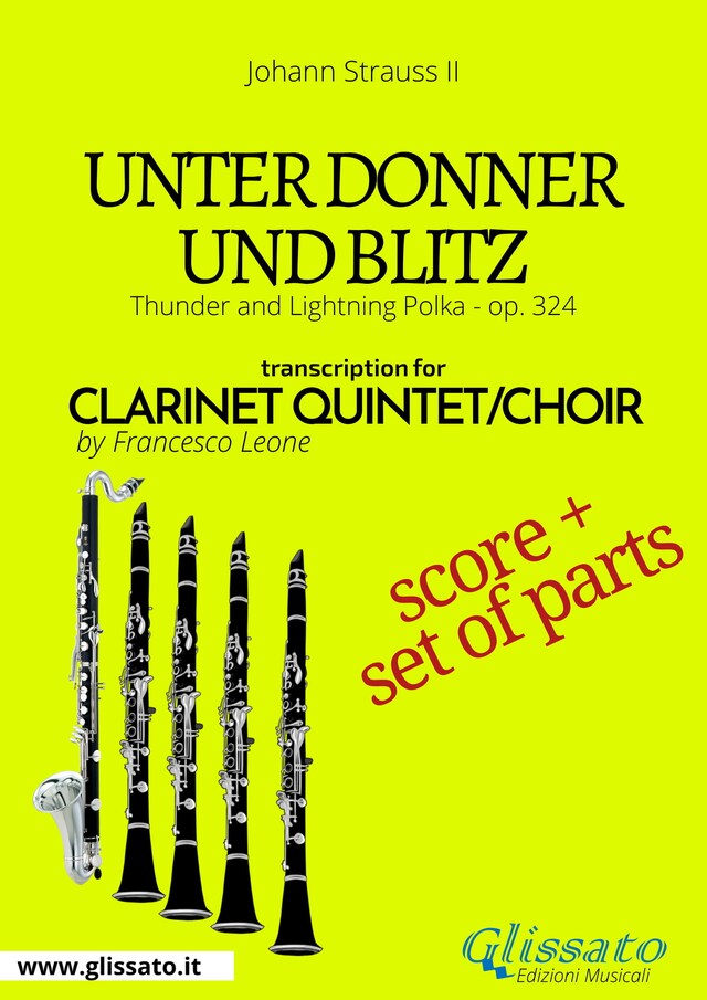Buchcover für Unter Donner und Blitz - Clarinet quintet/choir score & parts