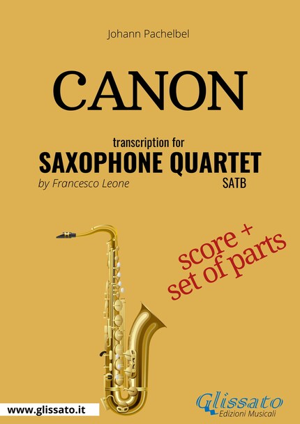 Canon (Pachelbel) - Saxophone Quartet score & parts bookCoverFor