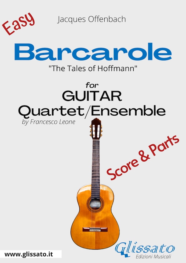 Book cover for Barcarole - Easy Guitar Quartet score & parts