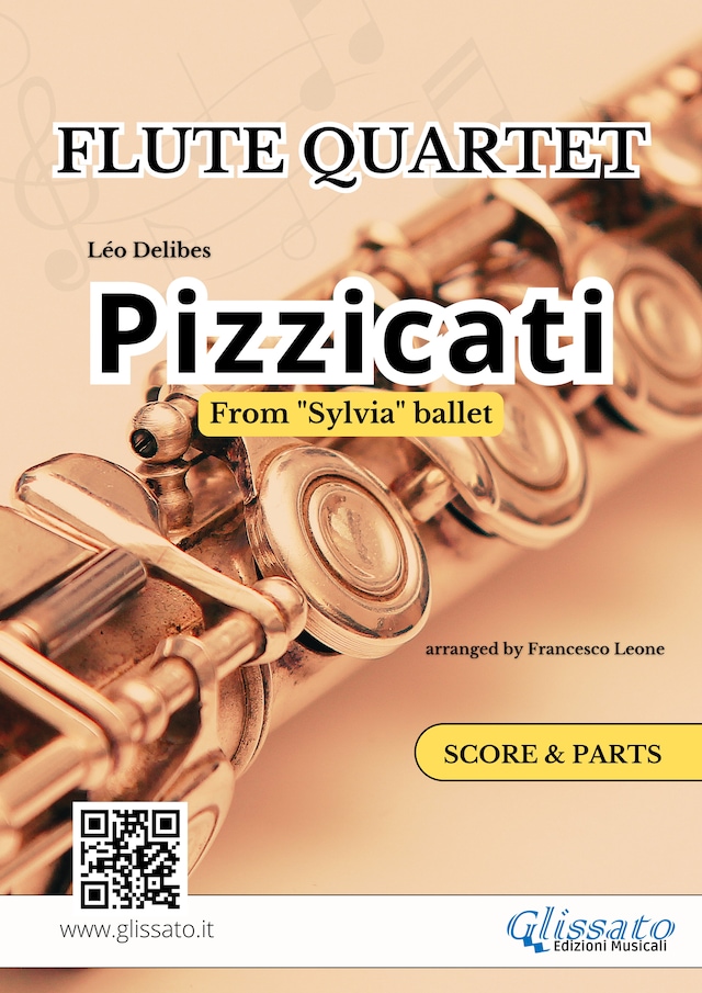 Kirjankansi teokselle Flute Quartet "Pizzicati" by Delibes - score & parts