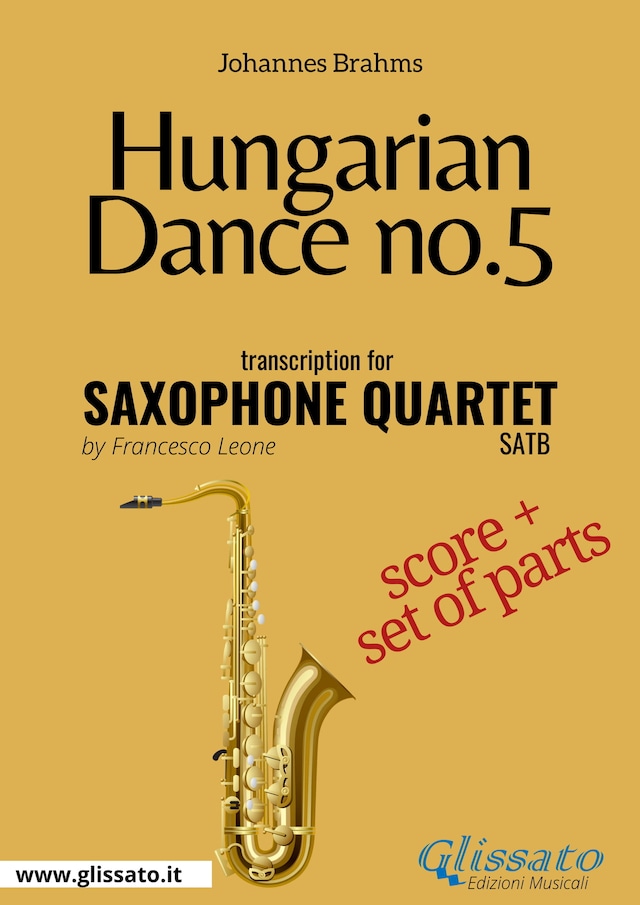 Book cover for Hungarian Dance no.5 - Saxophone Quartet Score & Parts