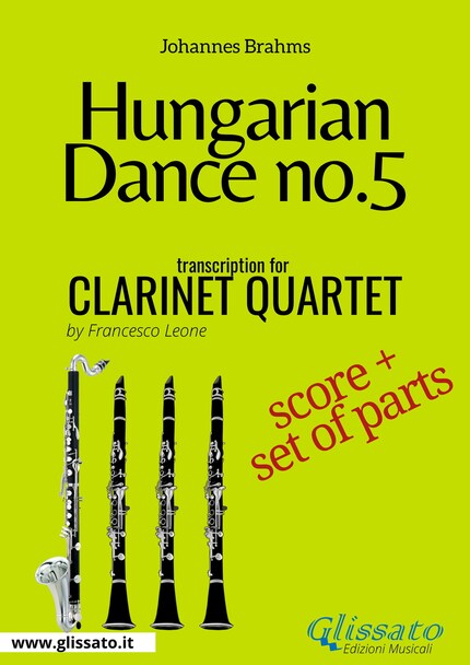Hungarian Dance no.5 - Clarinet Quartet Score & Parts bookCoverFor