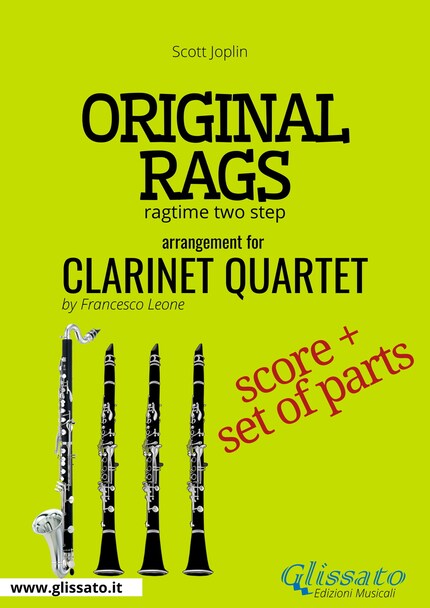 Original rags - Clarinet Quartet score & parts bookCoverFor