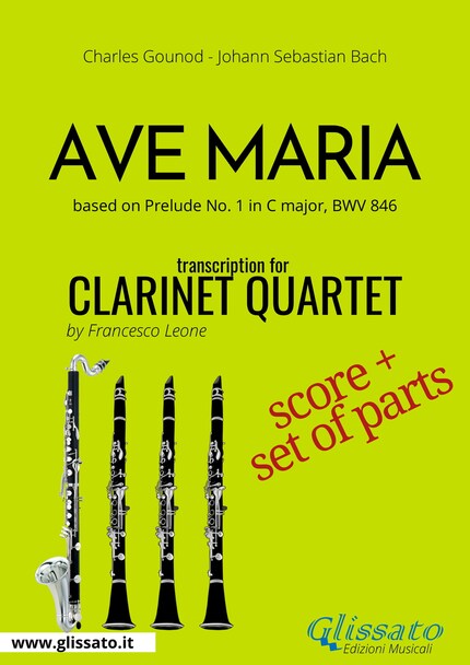 Ave Maria (Gounod) - Clarinet Quartet score & parts bookCoverFor