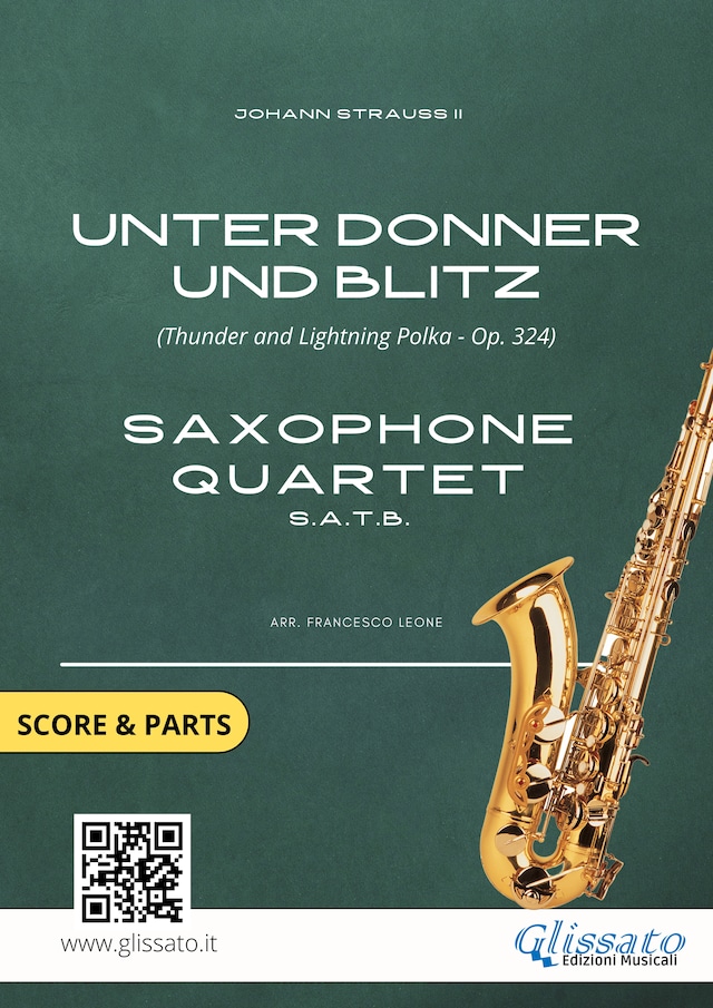 Buchcover für Saxophone Quartet sheet music: Unter Donner und Blitz (score & parts)