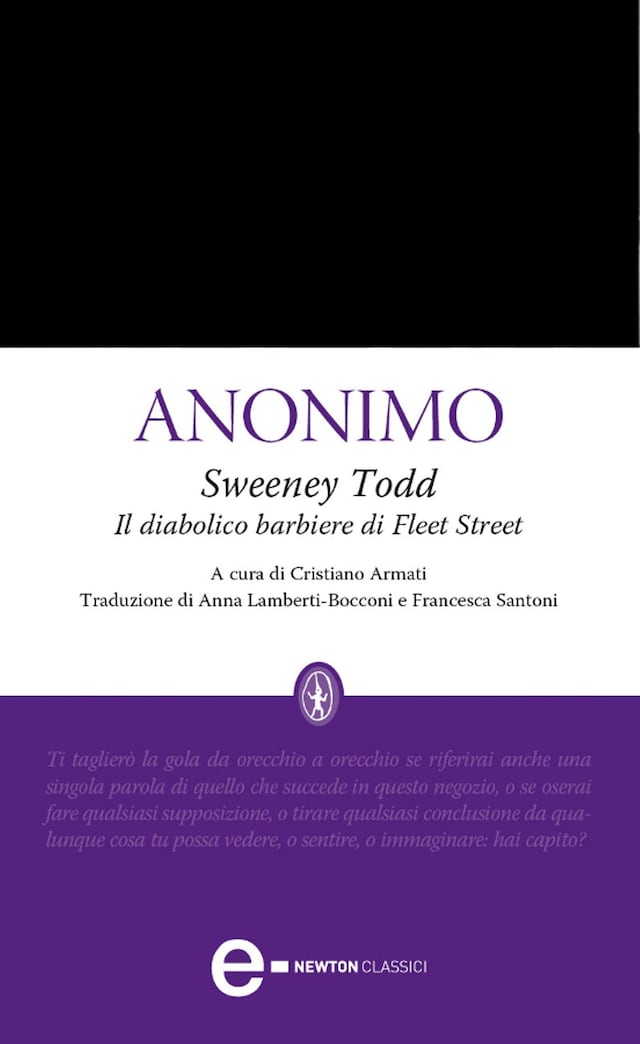 Boekomslag van Sweeney Todd. Il diabolico barbiere di Fleet Street