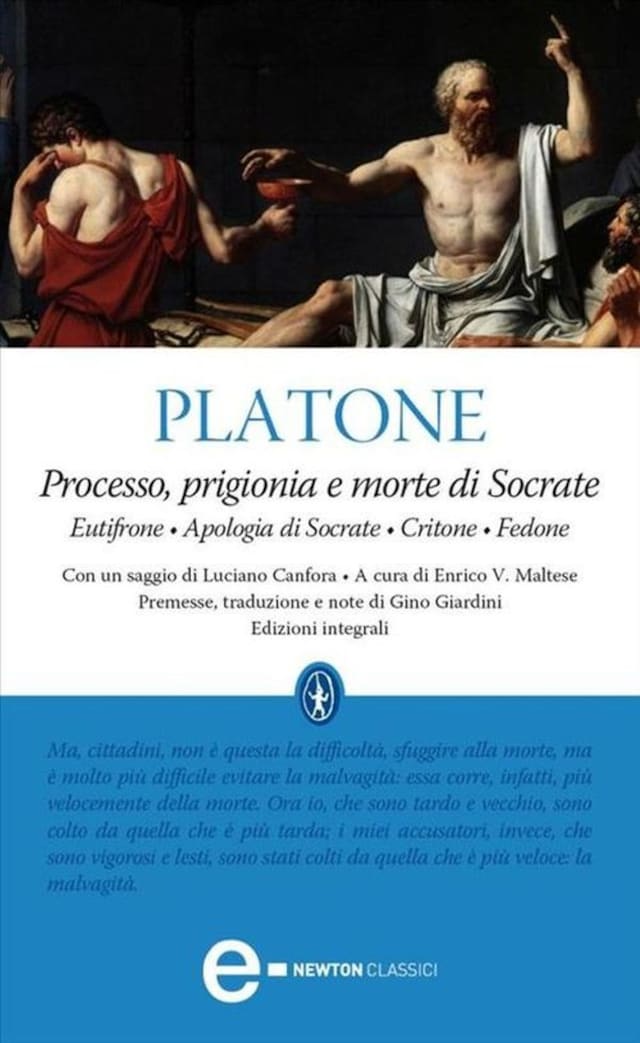 Buchcover für Processo, prigionia e morte di Socrate