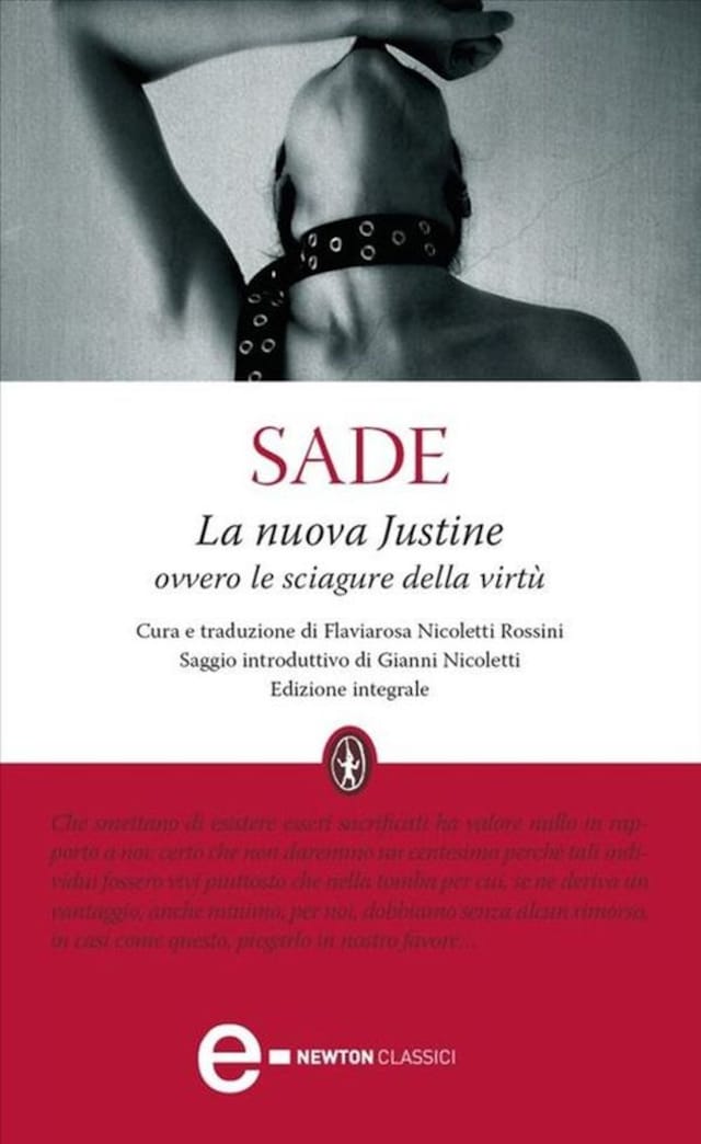 Okładka książki dla La nuova Justine ovvero le sciagure della virtù