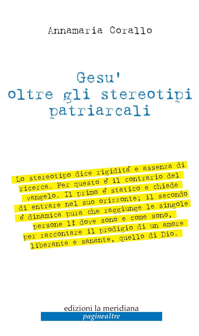 Okładka książki dla Gesù oltre gli stereotipi patriarcali