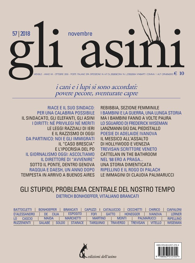 Bogomslag for "Gli asini" n.57 ottobre 2018