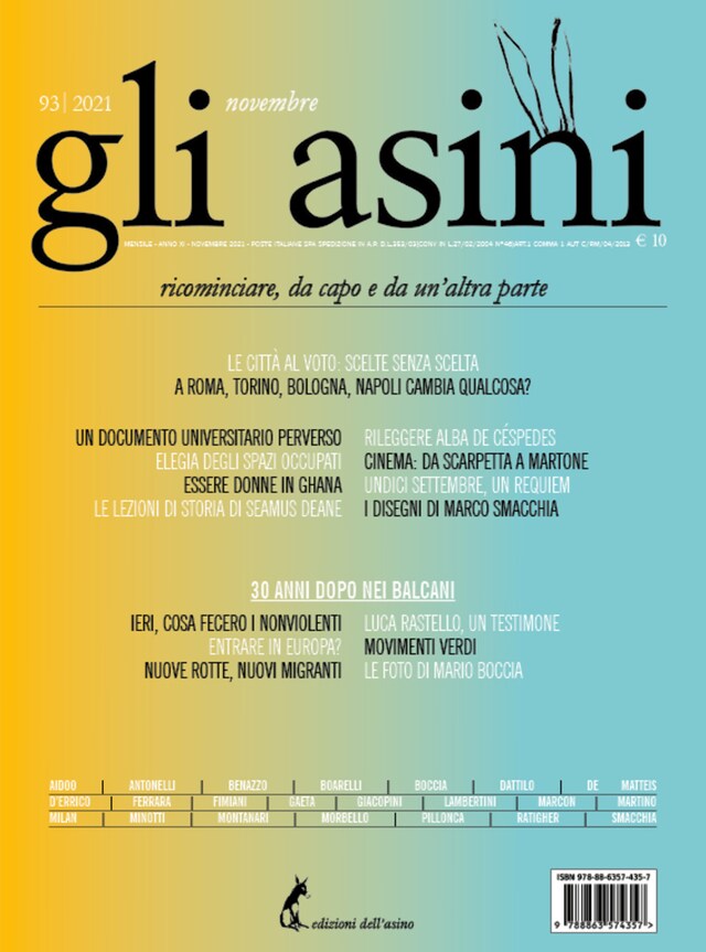 Book cover for Gli asini n.93 novembre 2021