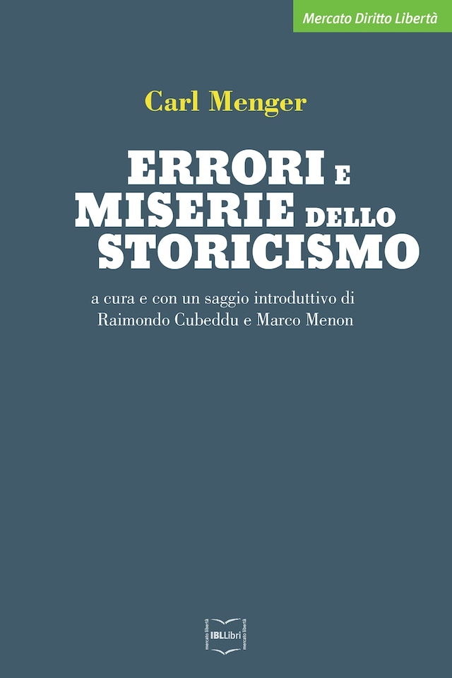 Copertina del libro per Errori e miserie dello storicismo