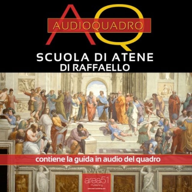 Okładka książki dla Scuola di Atene di Raffaello. Audioquadro