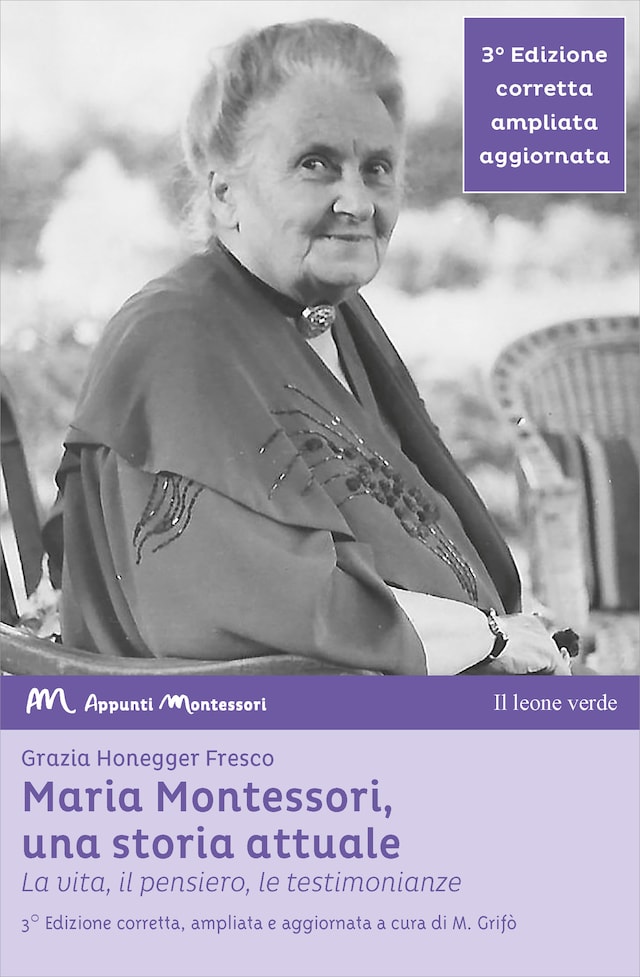 Copertina del libro per Maria Montessori, una storia attuale