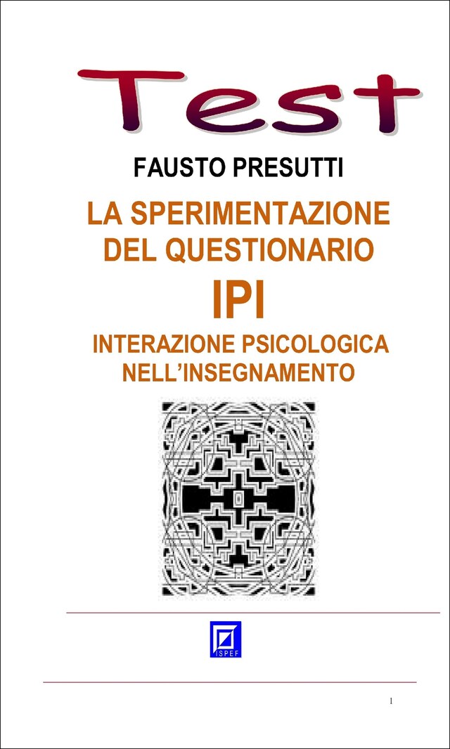 Book cover for La sperimentazione del Questionario IPI - Interazione Psicologica nell'Insegnamento