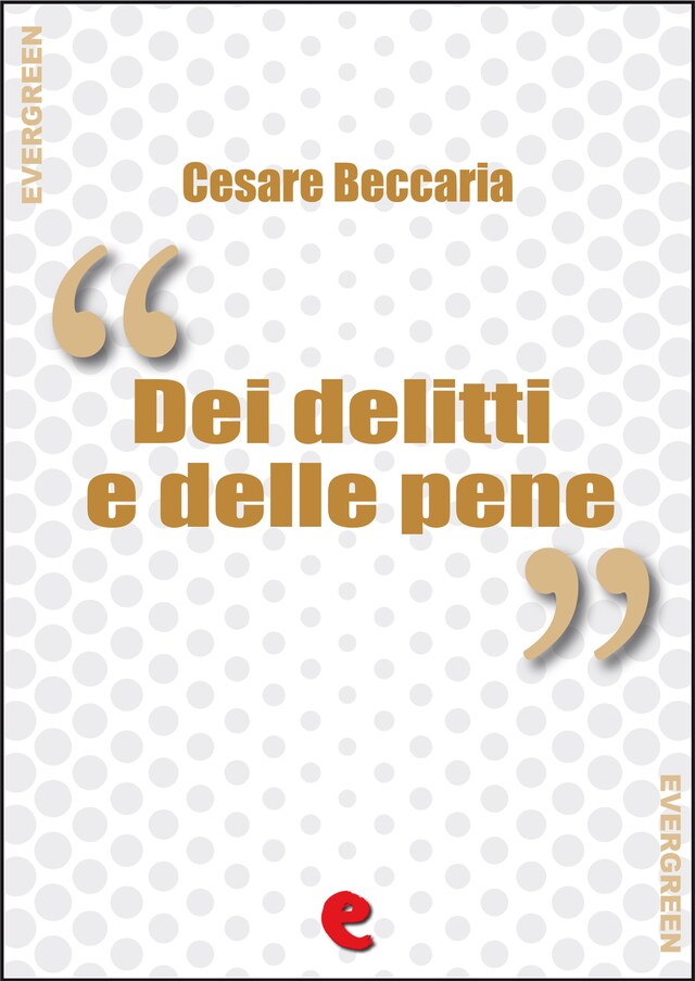 Book cover for Dei Delitti e delle Pene